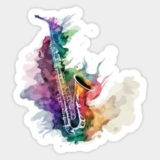 Colorful saxophone Sticker